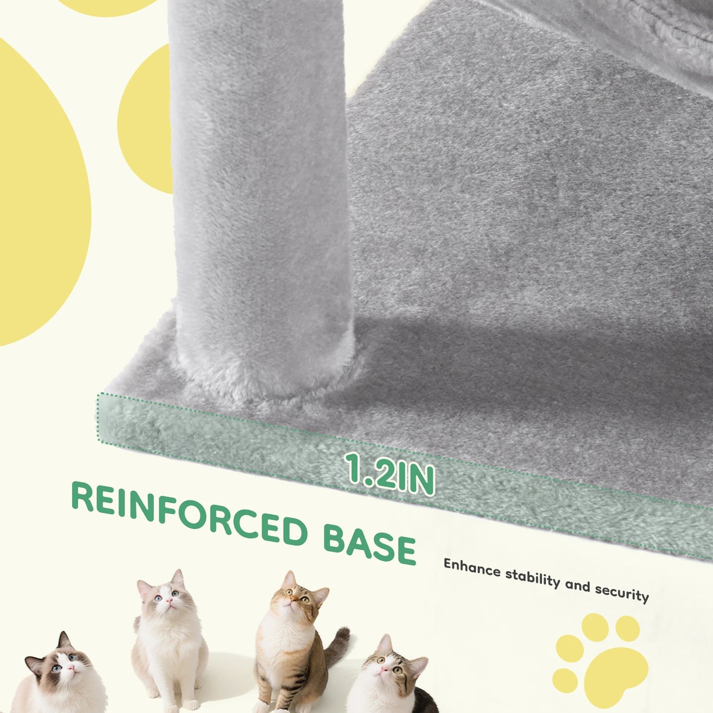 JHK Multi Cat Tree Tower With Natural Sisal Posts Condo Hammock Perches For Indoor Cats