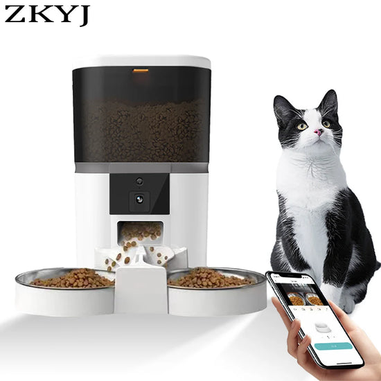 ZKYJ Camera Automatic Pet Feeder For Cats And Dogs