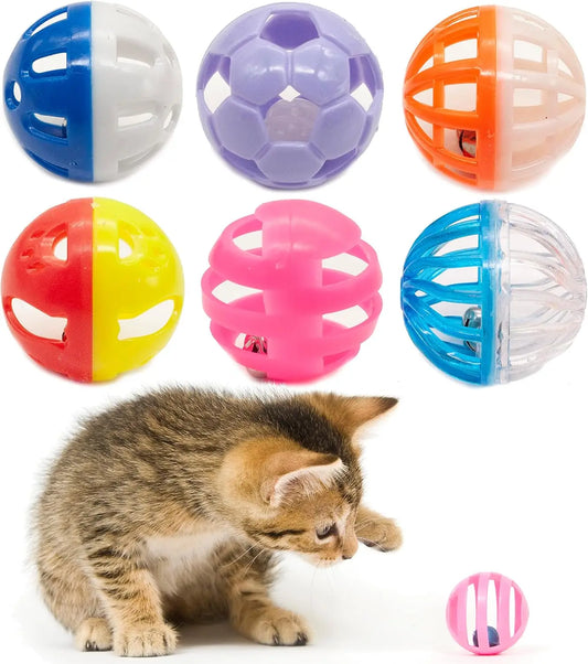 12-Piece Plastic Ball Cat Toys With Bell Kitten Set