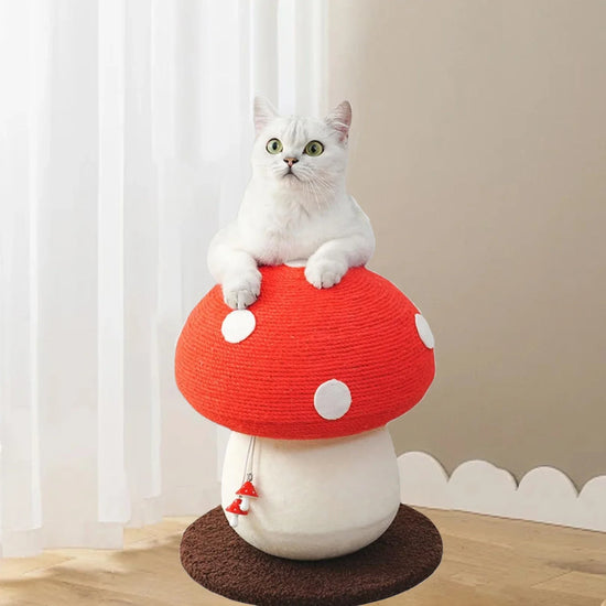 Mushroom Shaped Sisal Cat Scratching Post For Durable Furniture Protection
