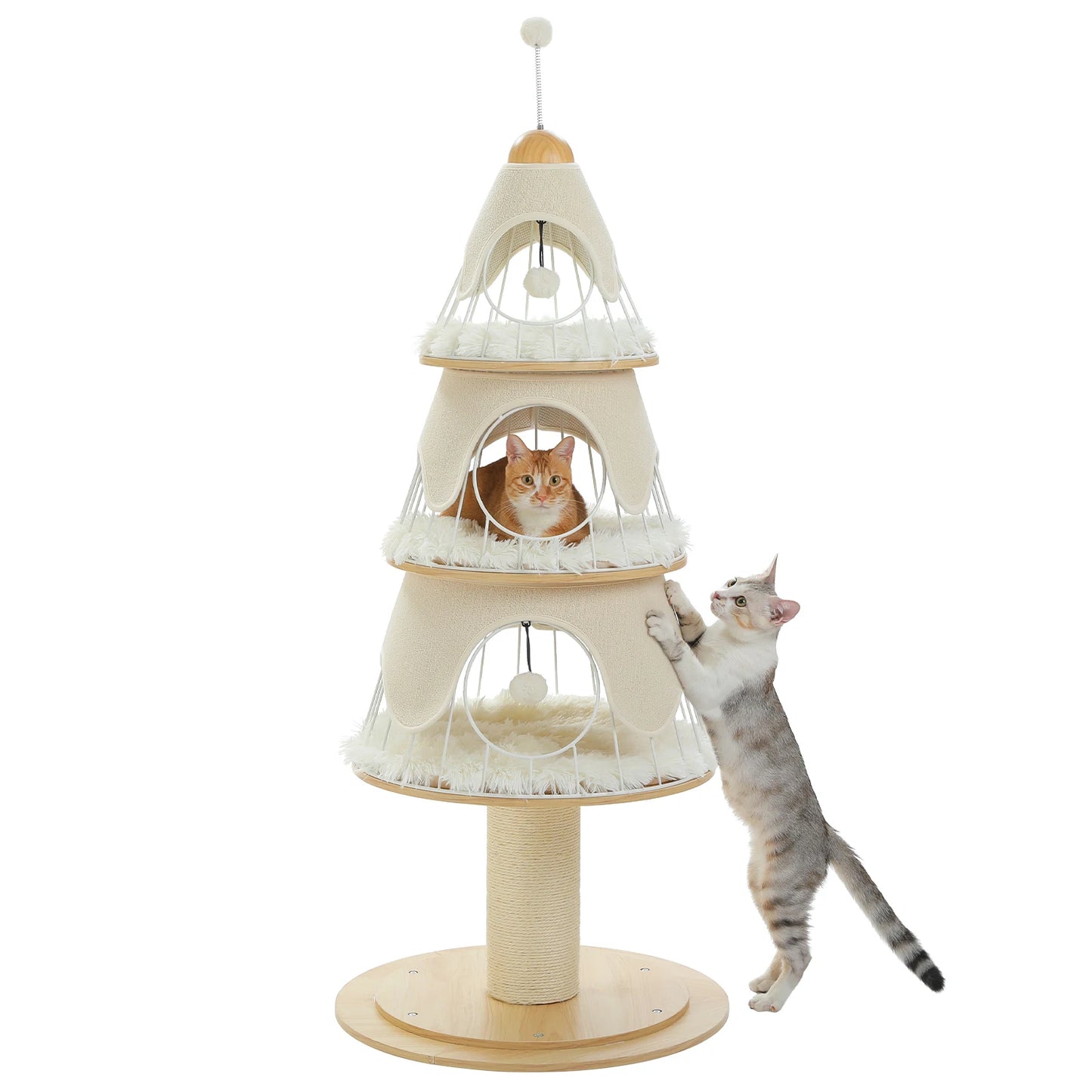 PAWZ Road Christmas Cat Tree Tower With 3 Cozy Condos