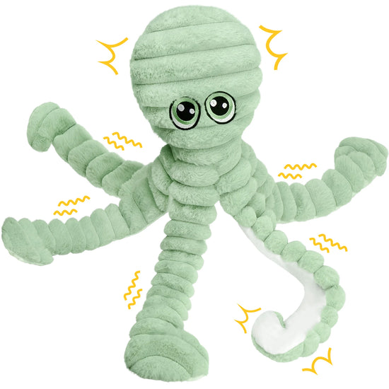 Octopus Design Squeaky Plush Dog Chewing Toy for Interactive Play
