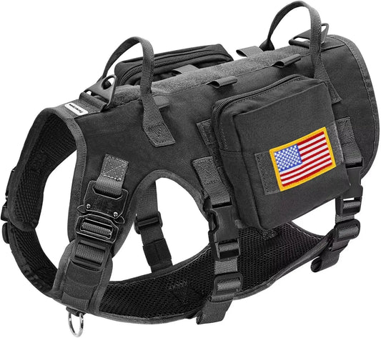 Durable Tactical Dog Harness With Handle No Pull Military Vest Adjustable Chest Straps For Training And Service Dogs
