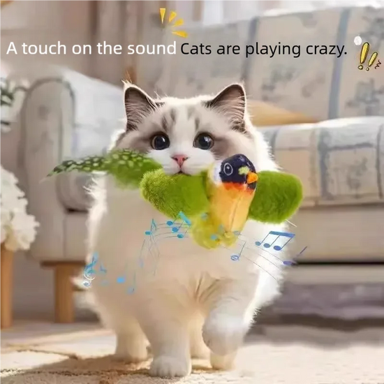 Interactive Cat Toy Bird With Chirping Sound And Flapping Wings