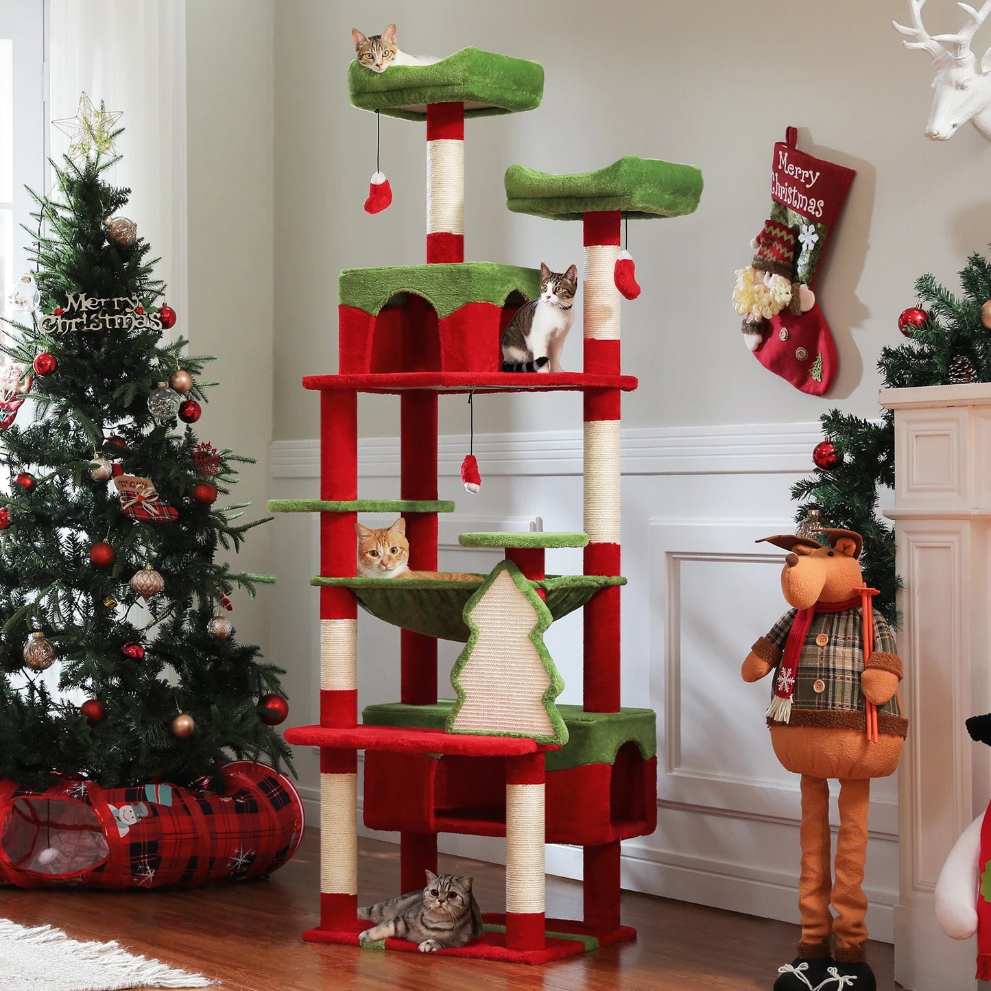PAWZ Road Cat Tree Tower With Sisal Posts And Hammock