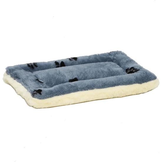 QuietTime Reversible Paw Print Pet Bed Faux Fur Fleece