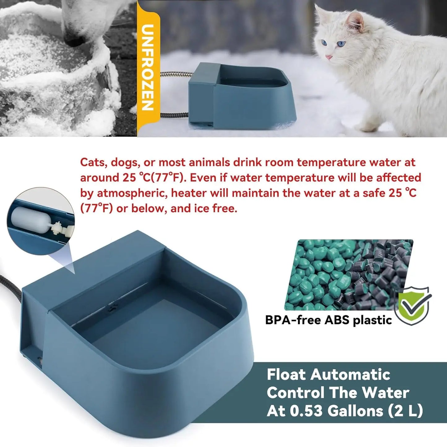 Automatic Heated Pet Water Dispenser With Auto Fill