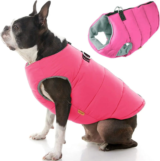 Water-Resistant Zip-Up Dog Vest With D-Ring Leash Attachment