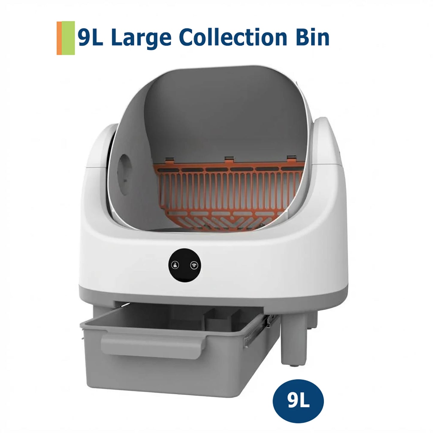 App-Controlled Self-Cleaning Litter Box For Multiple Cats 9L Open Top