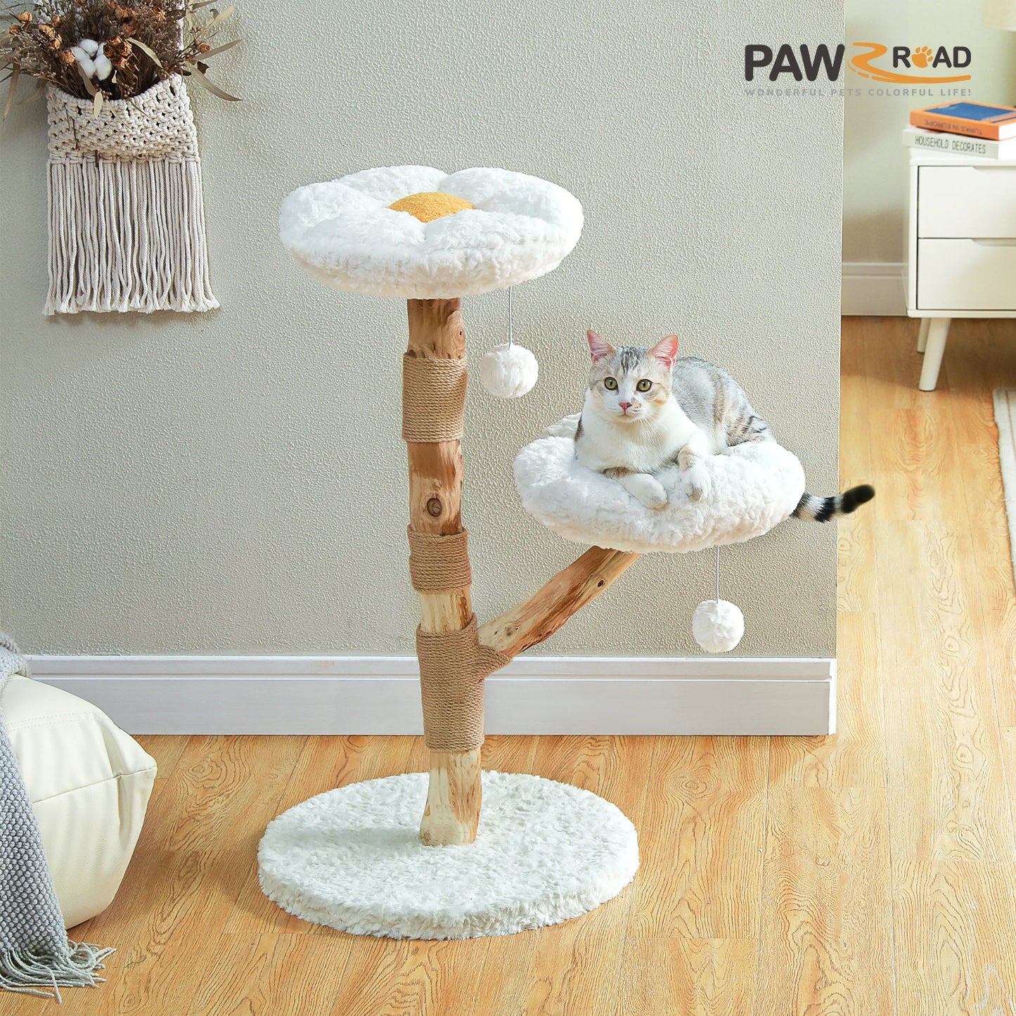 PAWZ Road Flower Cat Tree Perches Indoor Cats Modern Tower