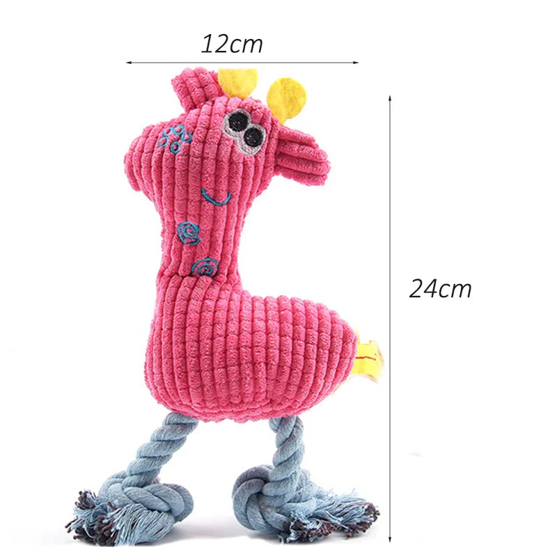 Plush Flamingo Squeaky Dog Toy for Small Dogs