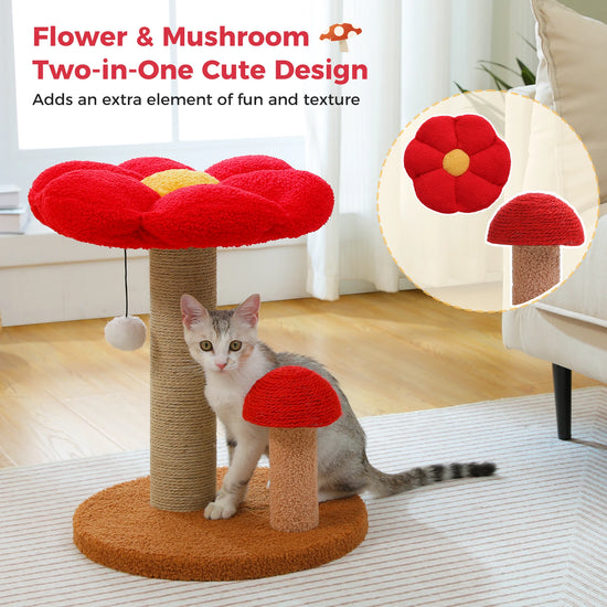 PAWZ Road Small Cat Scratching Post Removable Flower Cat Bed