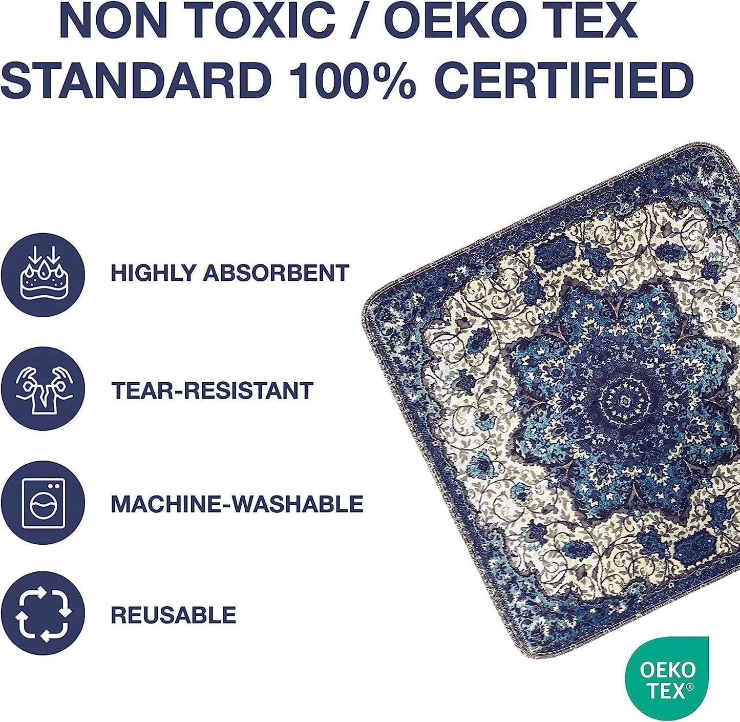 Washable Reusable Pet Pee Pads Ultra-Absorbent Waterproof Odor-Controlling Non-Slip