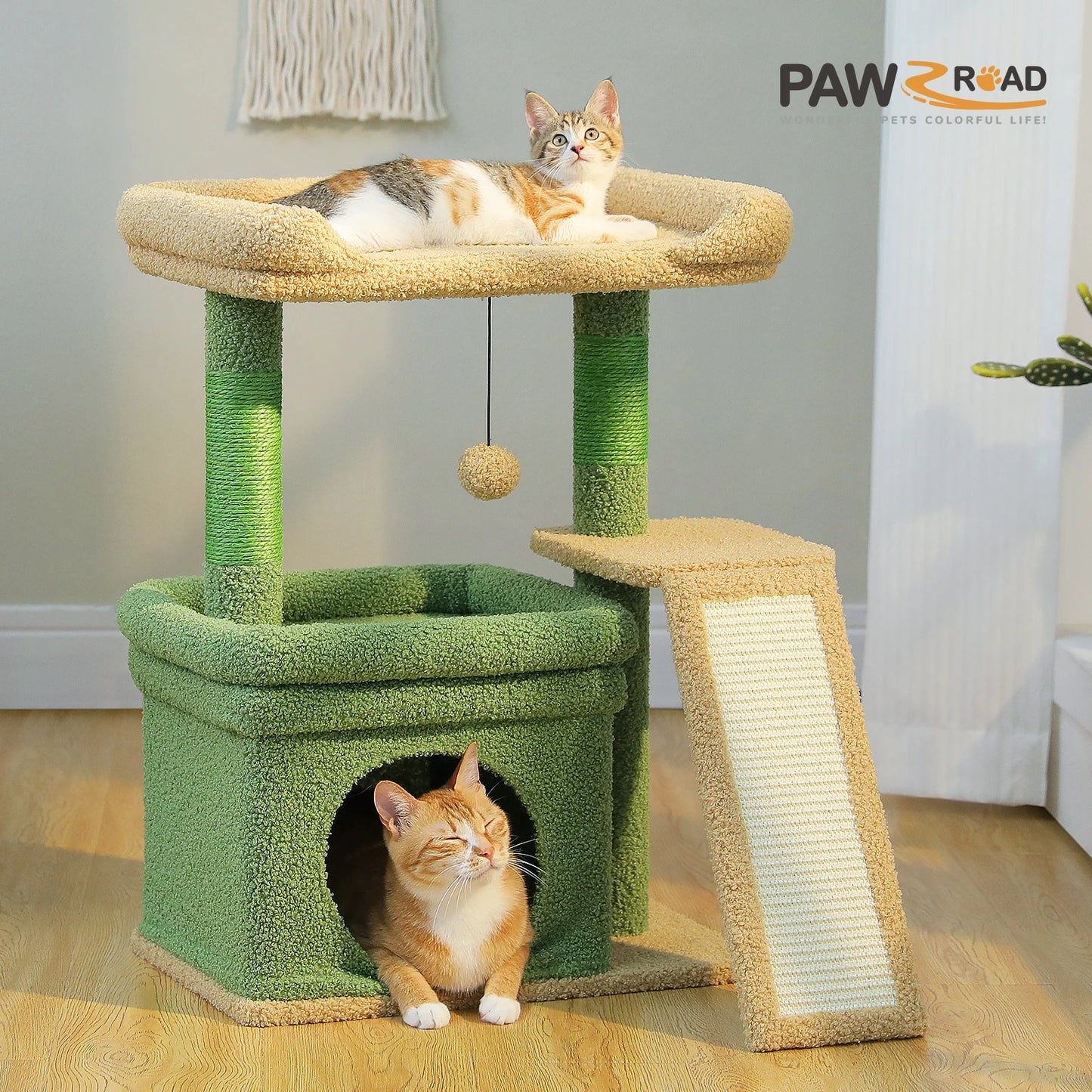 Compact Cat Tree With Sisal Scratching Post And Top Perch