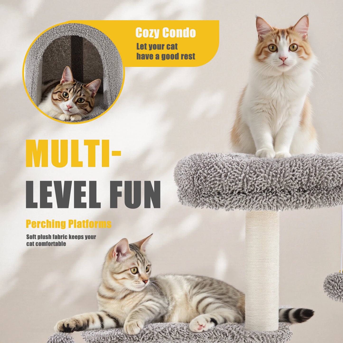 JHK Tall Cat Tree Multi Level Indoor Scratching Post