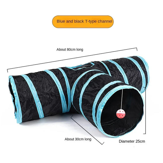 Foldable Cat Tunnel Toy For Indoor Play Breathable Design