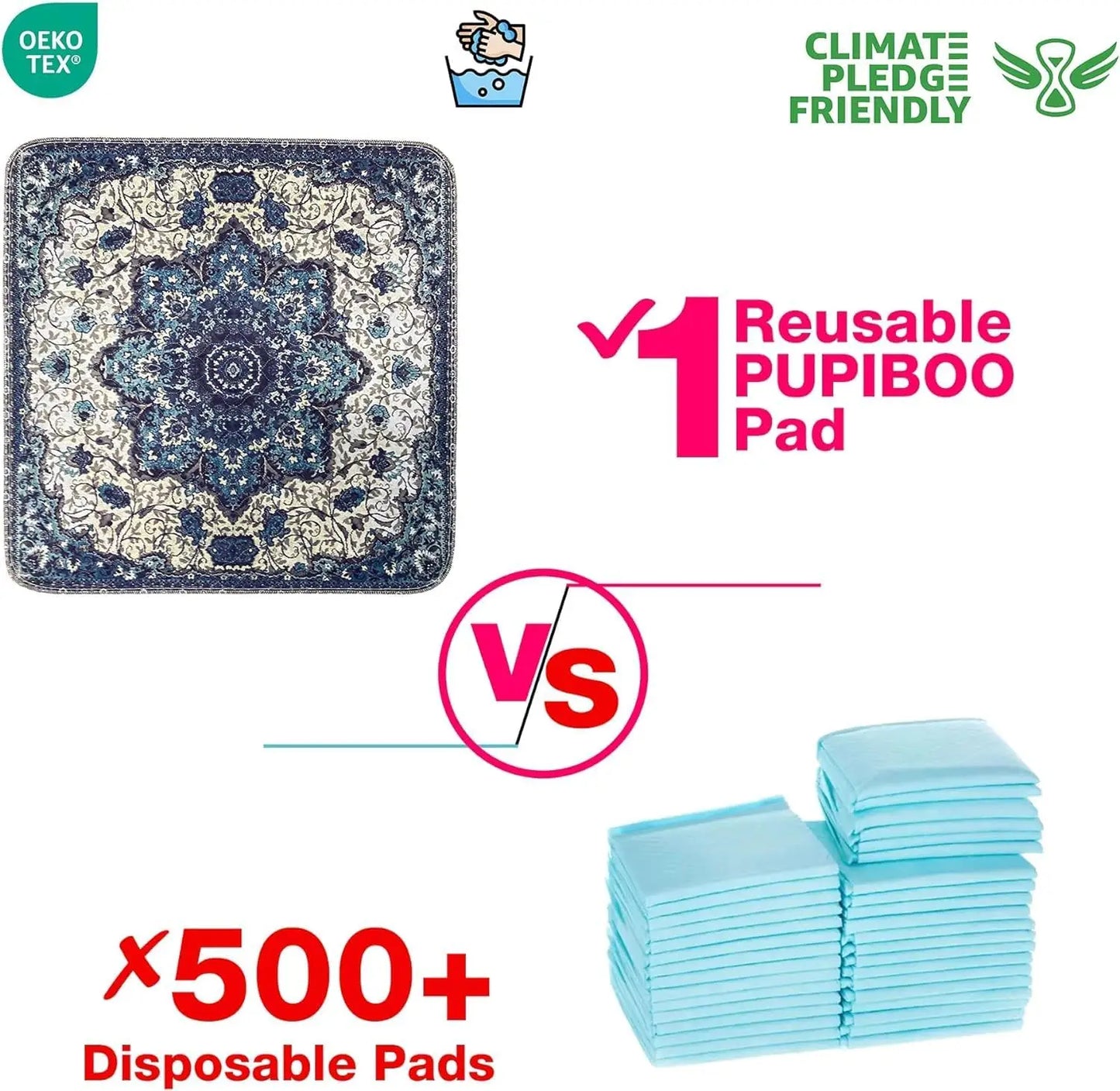 Washable Reusable Pet Pee Pads Ultra-Absorbent Waterproof Odor-Controlling Non-Slip