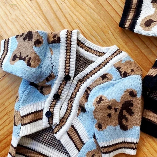 Luxury Dog Striped Cardigan Sweater For Chihuahua Bichon Frise Pets