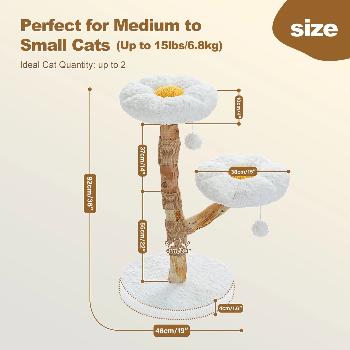 PAWZ Road Flower Cat Tree Perches Indoor Cats Modern Tower