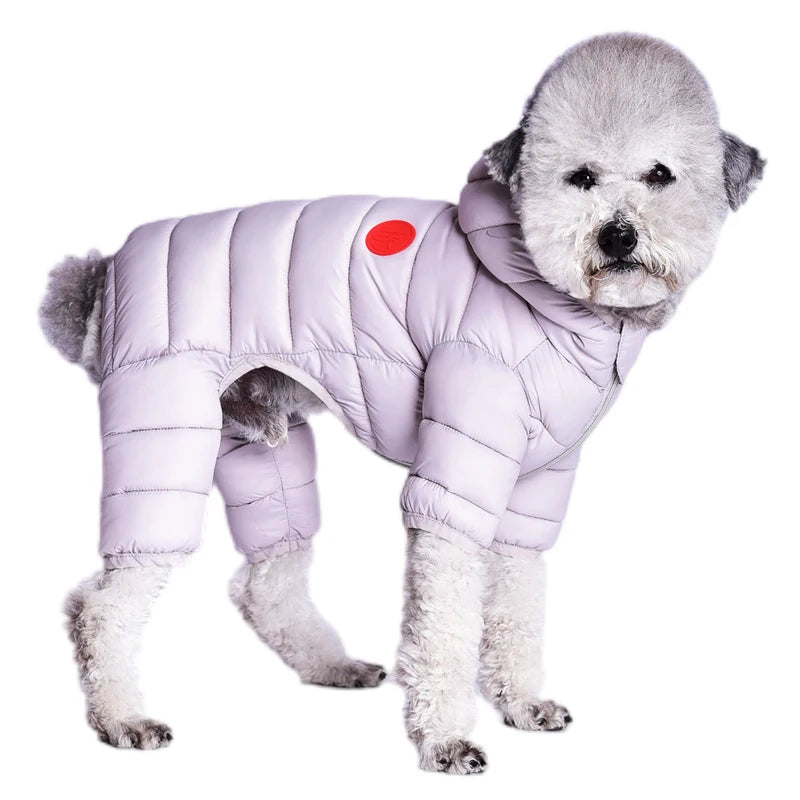 Winter Dog Overalls Coat For Small And Medium Dogs Luxury Warm Padded Jacket With Waterproof Nylon Exterior