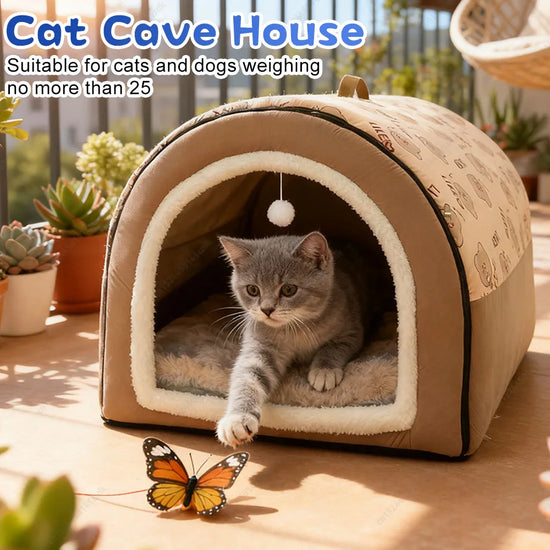 Cozy Winter Dog Kennel With Detachable Washable Bed Nest