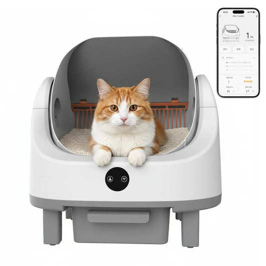 App-Controlled Self-Cleaning Litter Box For Multiple Cats 9L Open Top