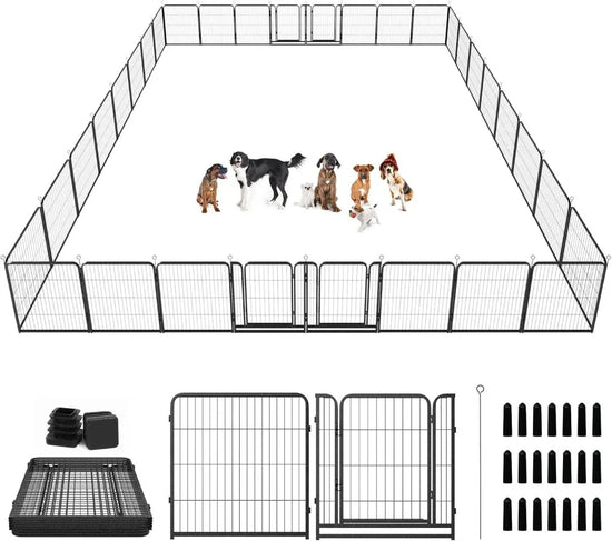 Outdoor Dog Playpen Heavy Duty Fence With Doors Portable Expandable