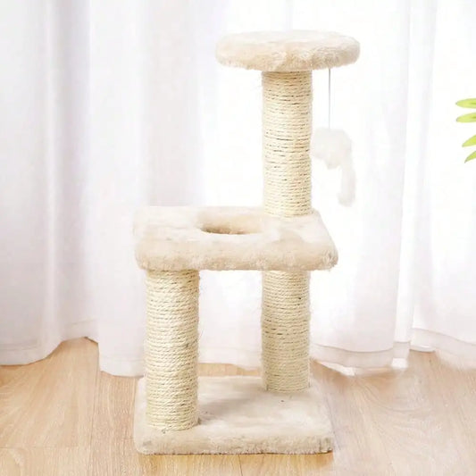 Small Cat Tree Scratching Tower For Kitty Pet Toy Playtime