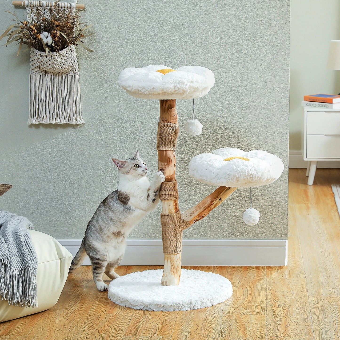 PAWZ Road Flower Cat Tree Perches Indoor Cats Modern Tower