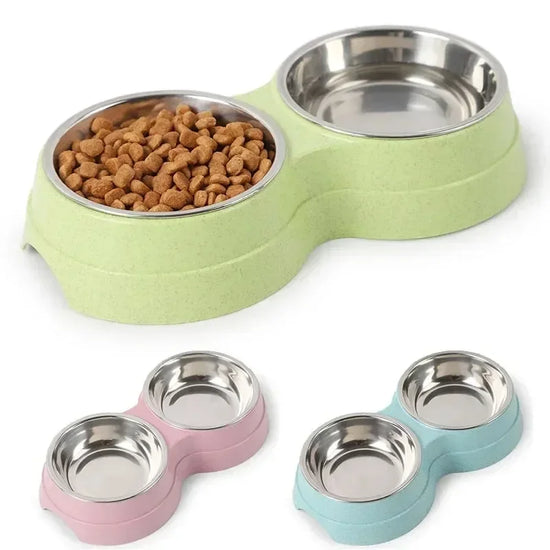 Double Pet Bowls For Small Dogs And Cats Water Feeder