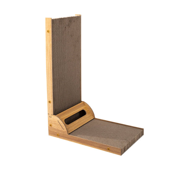 L Shape Cat Scratch Pad Wall Mount Cardboard Corrugated Indoor