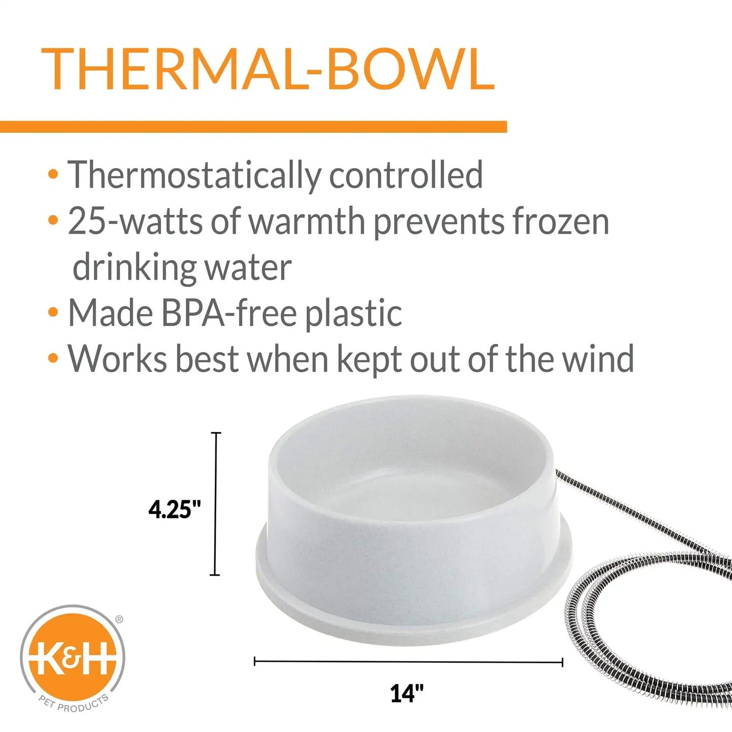 Outdoor Heated Cat And Dog Water Bowl With Thermostatic Control