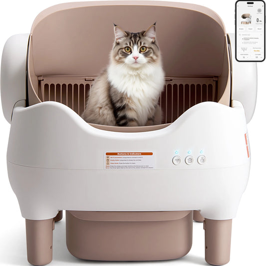 Open-Top Self Cleaning Litter Box With App Control