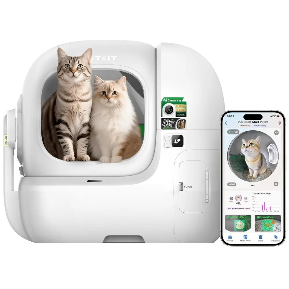 Purobot Max Pro 2 AI Camera Self Cleaning Litter Box