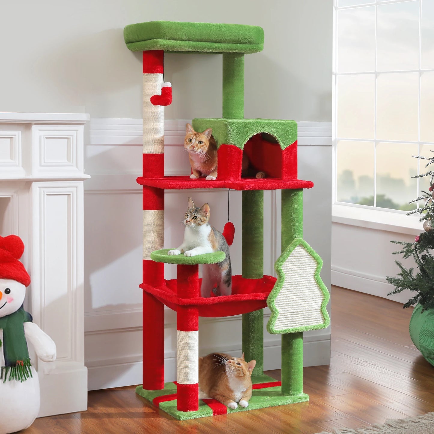 PAWZ Road Cat Tree Tower With Sisal Posts And Hammock